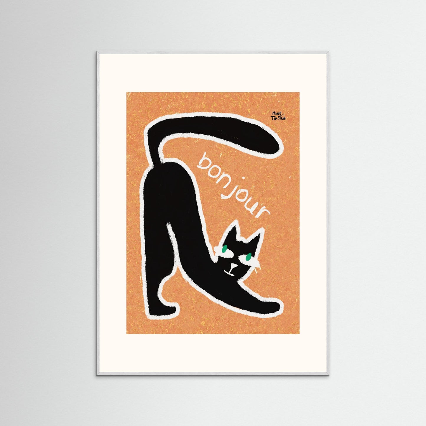 Poster print ‘Chatty Cat Bonjour’