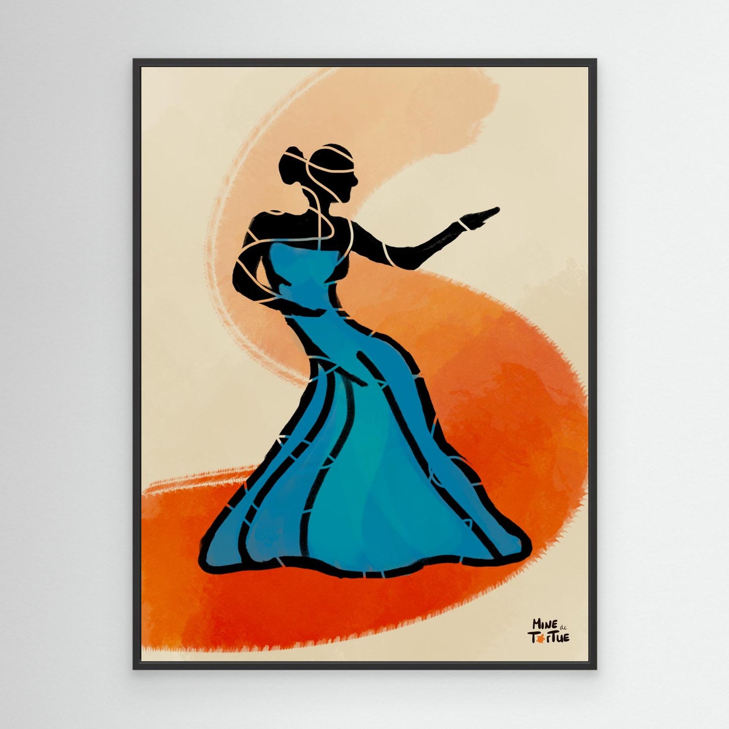 Canvas print ‘Blue dress dancing’