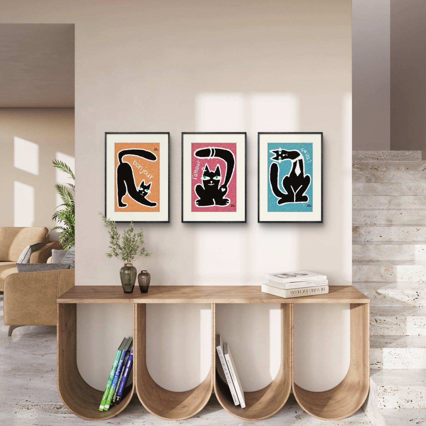 Poster print ‘Chatty Cat l’Amour’