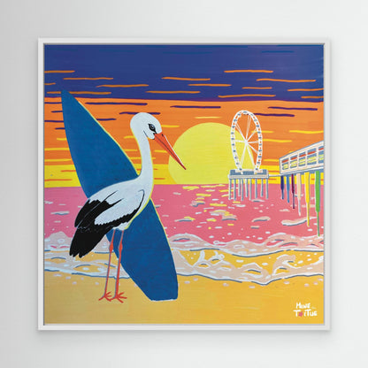Canvas print ‘Surfing Stork Scheveningen’ 