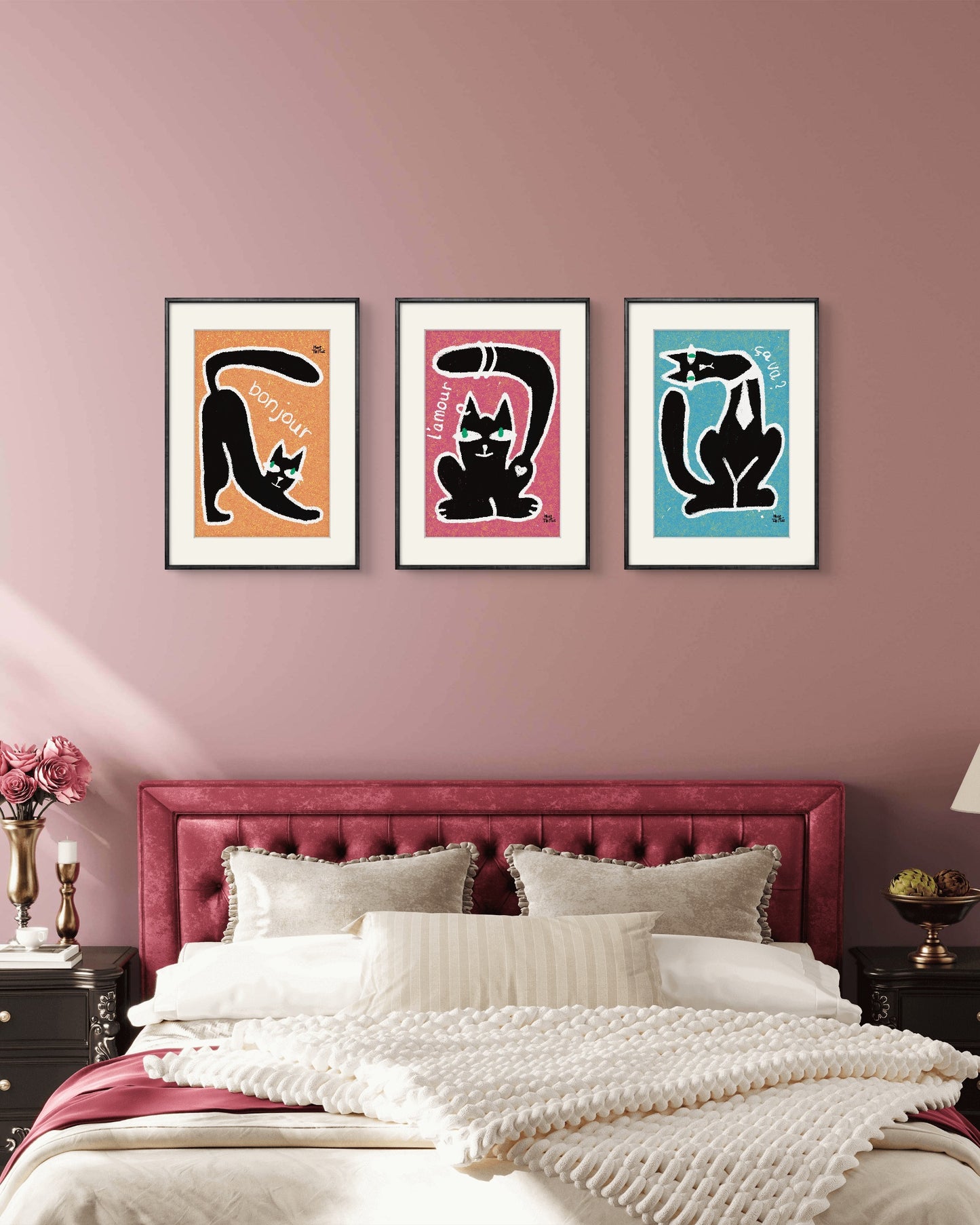 Poster print ‘Chatty Cat l’Amour’