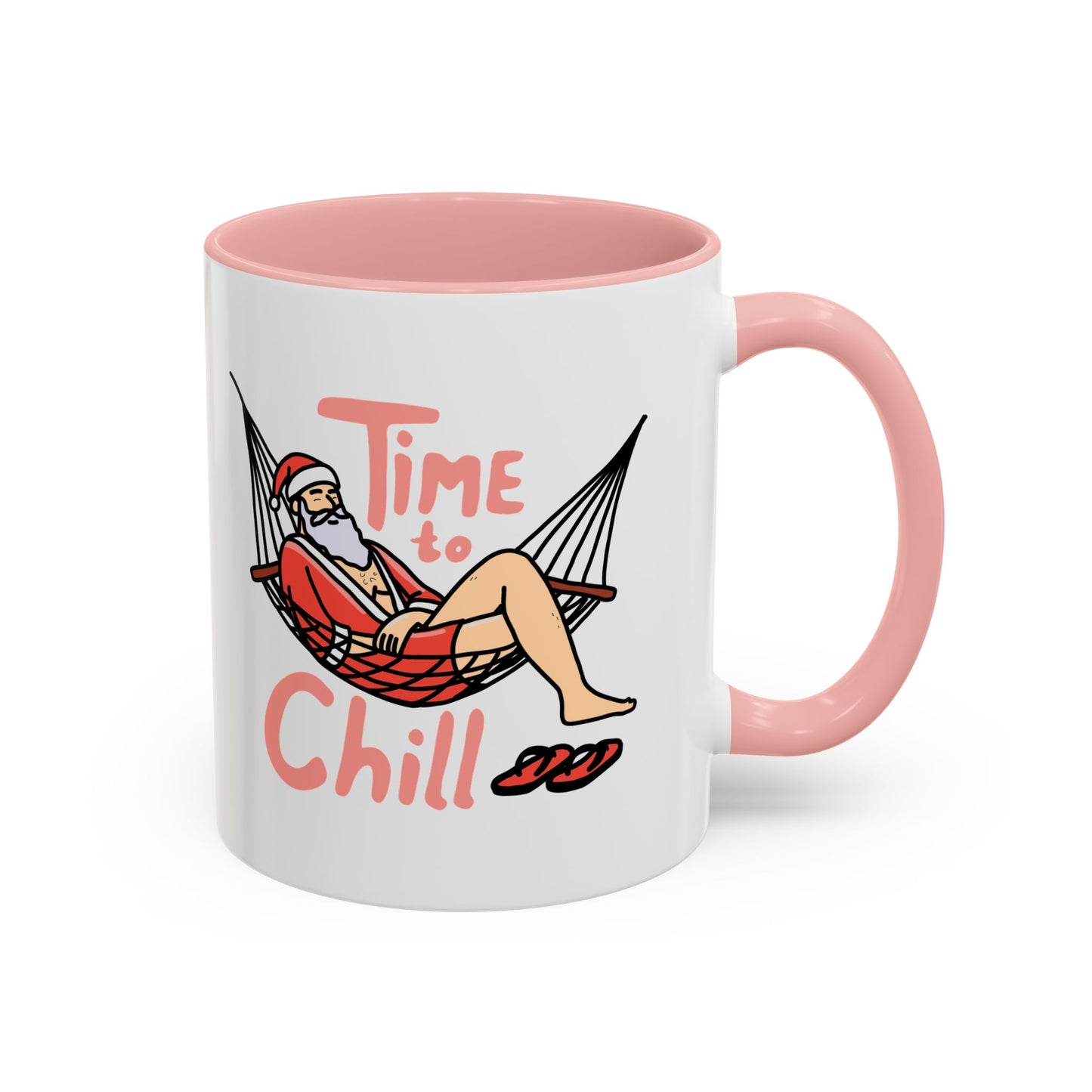 Santa Coffee Mug ‘Time to chill’ - Holiday Gift, Xmas Decor, Relaxation Drinkware, Funny Winter Mug, Cozy Vibe