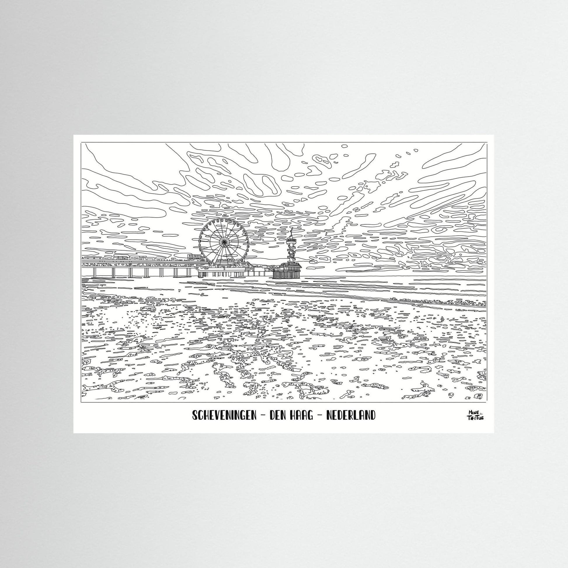 Poster Print ‘Scheveningen in Black & White’