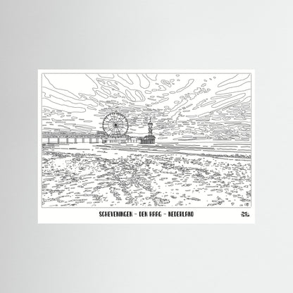 Poster Print ‘Scheveningen in Black & White’