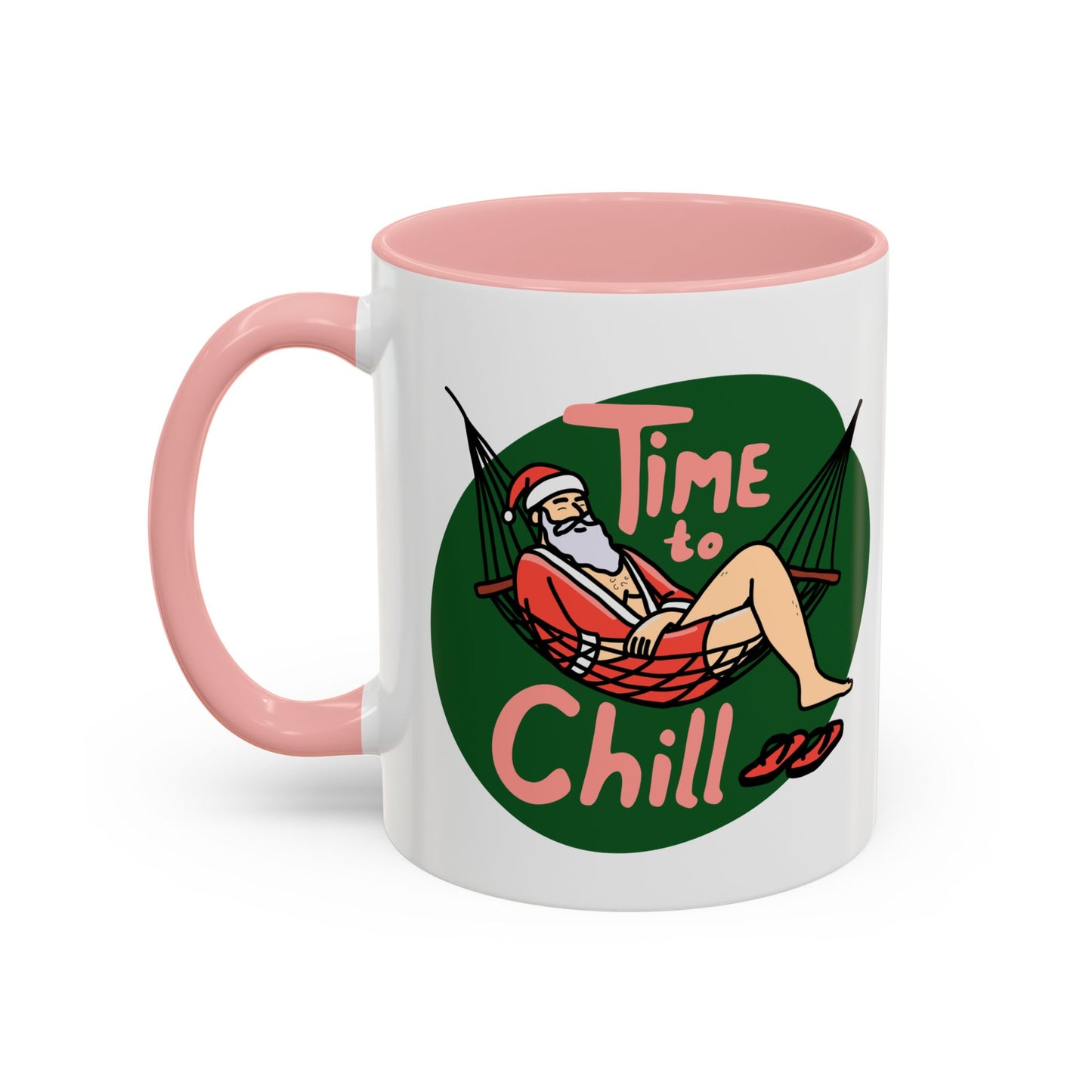 Santa Coffee Mug ‘Time to chill’ - Holiday Gift, Xmas Decor, Relaxation Drinkware, Funny Winter Mug, Cozy Vibe
