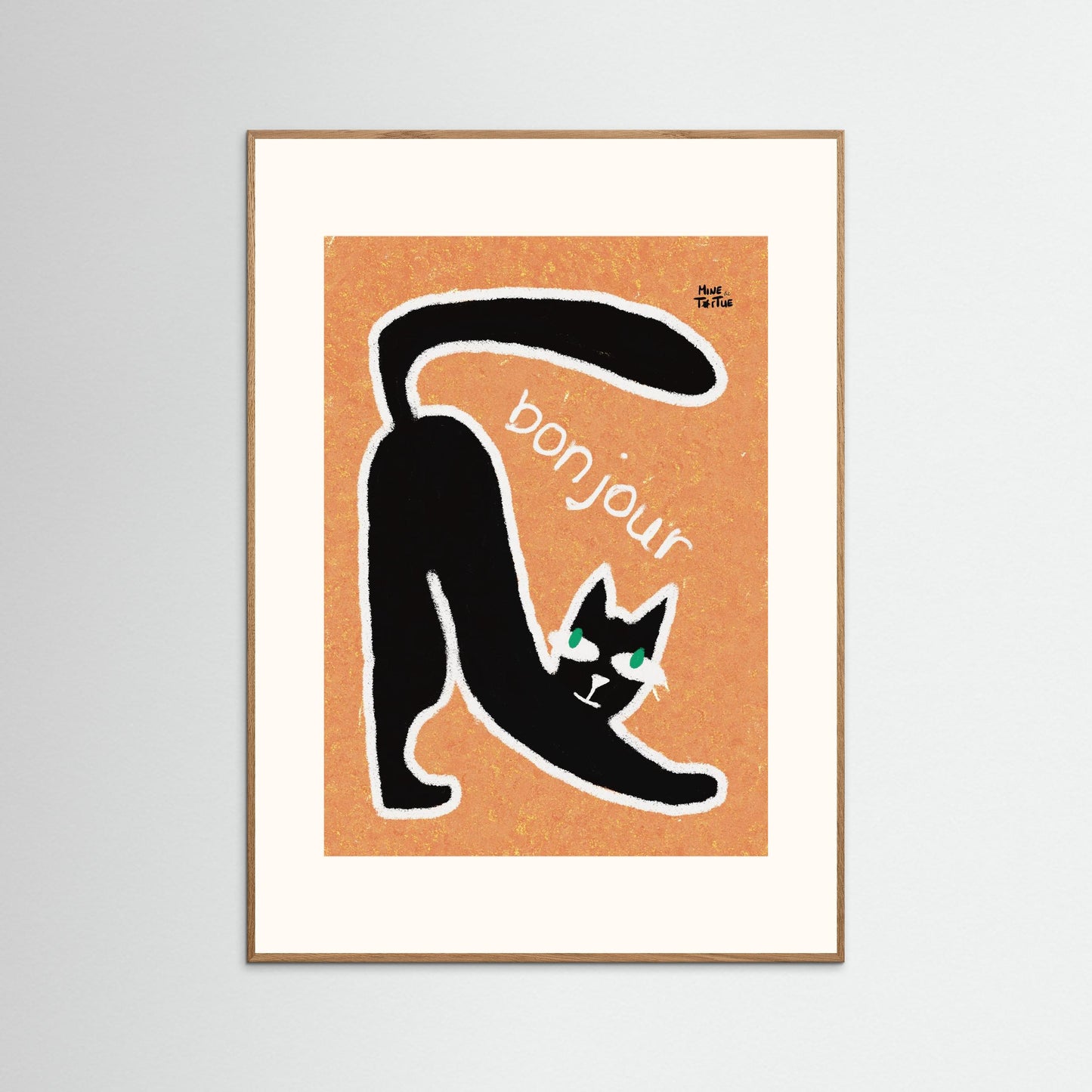 Poster print ‘Chatty Cat Bonjour’