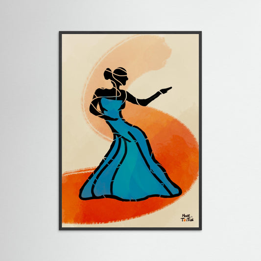 Poster print ‘Blue dress dancing’