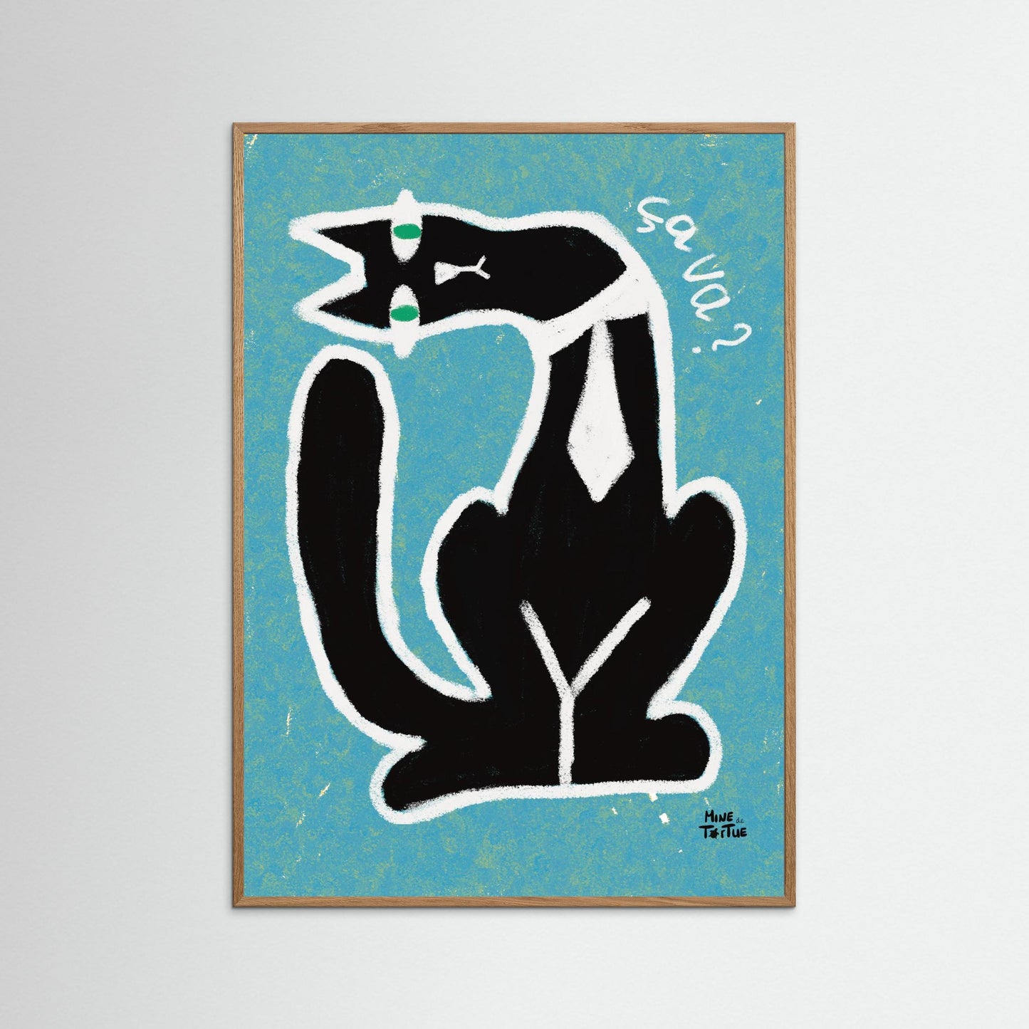 Poster print ‘Chatty Cat Ça Va?’