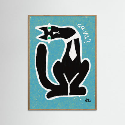 Poster print ‘Chatty Cat Ça Va?’