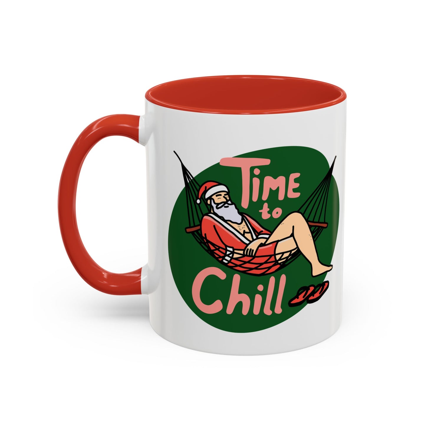 Santa Coffee Mug ‘Time to chill’ - Holiday Gift, Xmas Decor, Relaxation Drinkware, Funny Winter Mug, Cozy Vibe