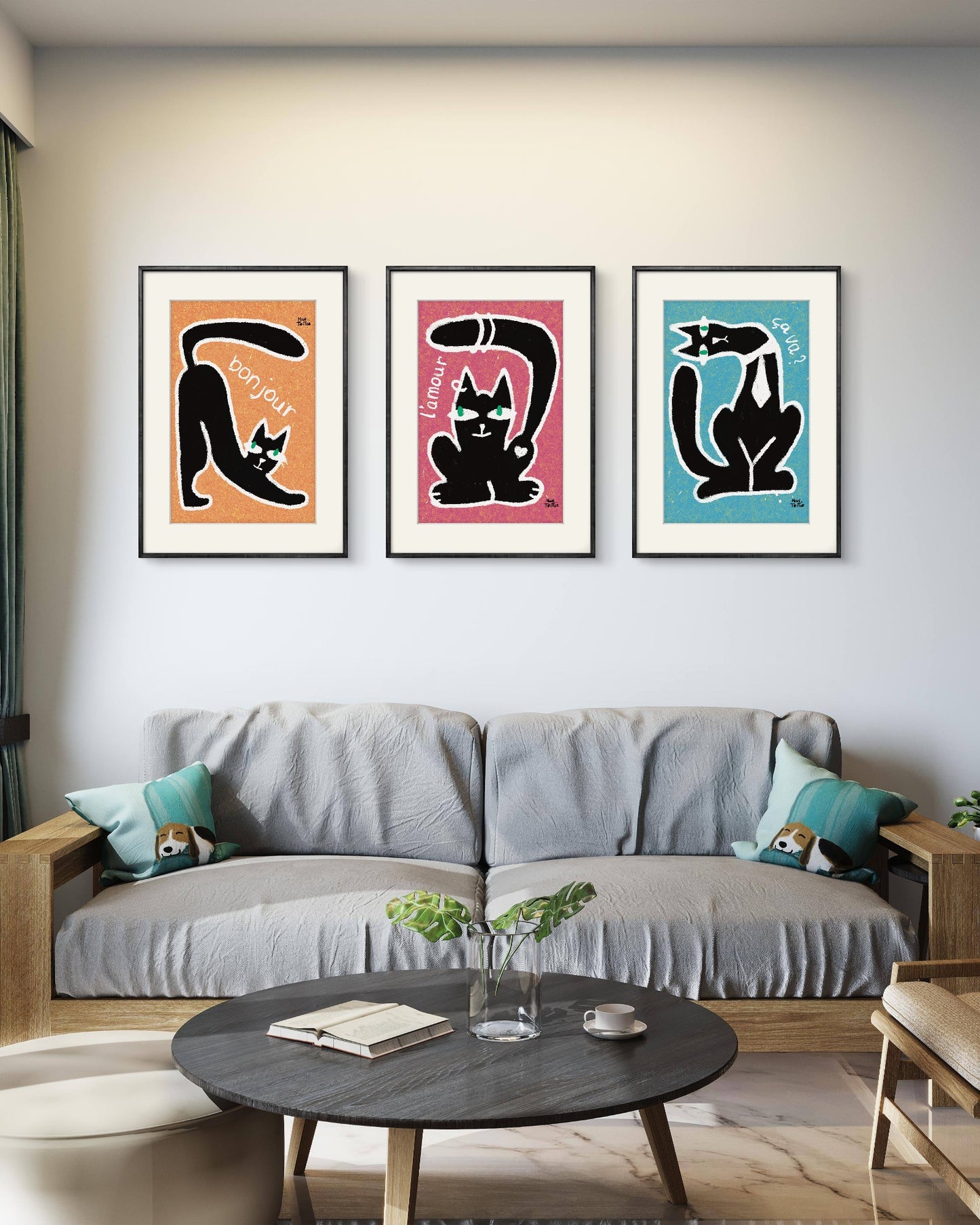 Poster print ‘Chatty Cat Ça Va?’