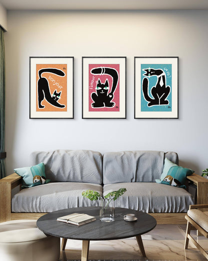 Poster print ‘Chatty Cat Ça Va?’