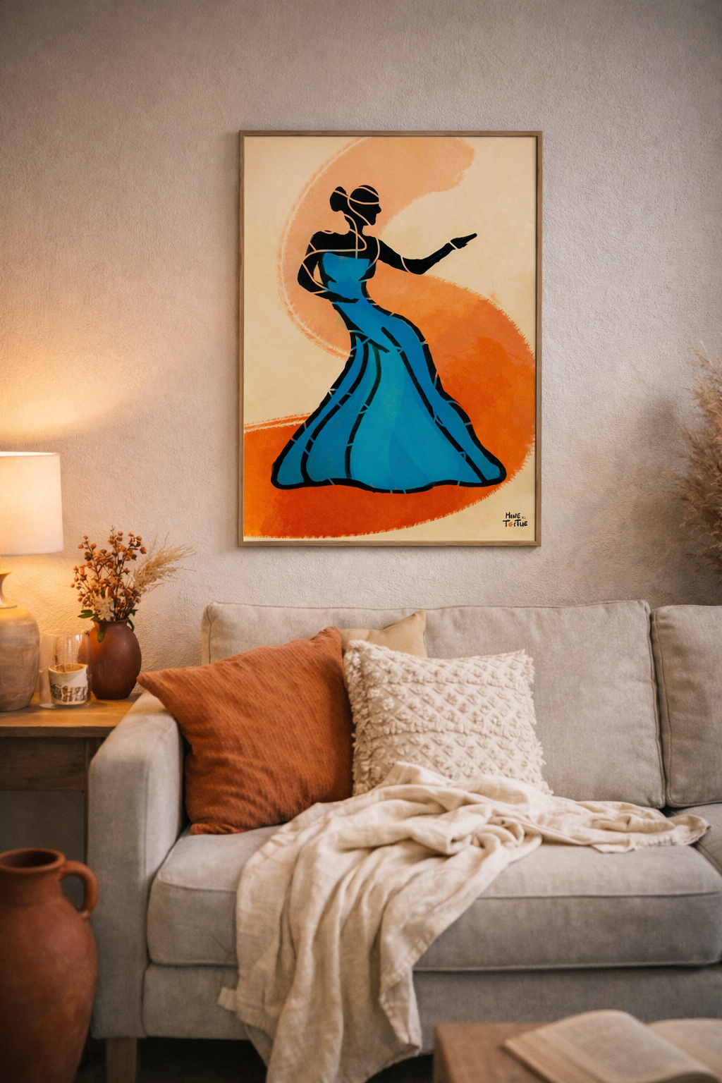 Canvas print ‘Blue dress dancing’