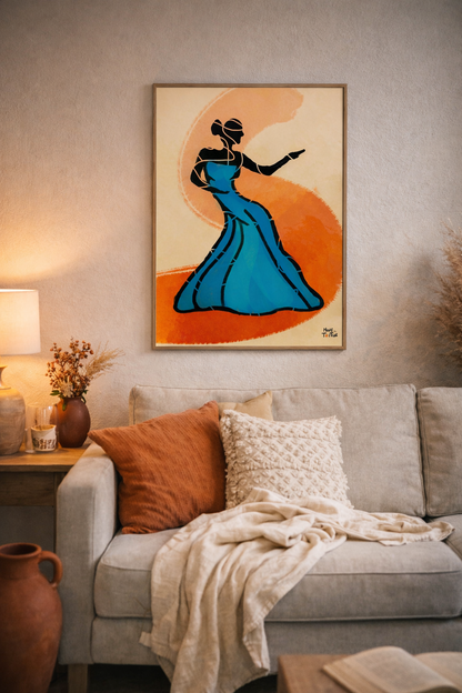 Canvas print ‘Blue dress dancing’