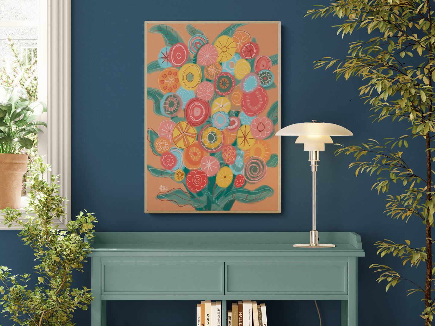 Poster 'Bos kleurrijke bloemen'