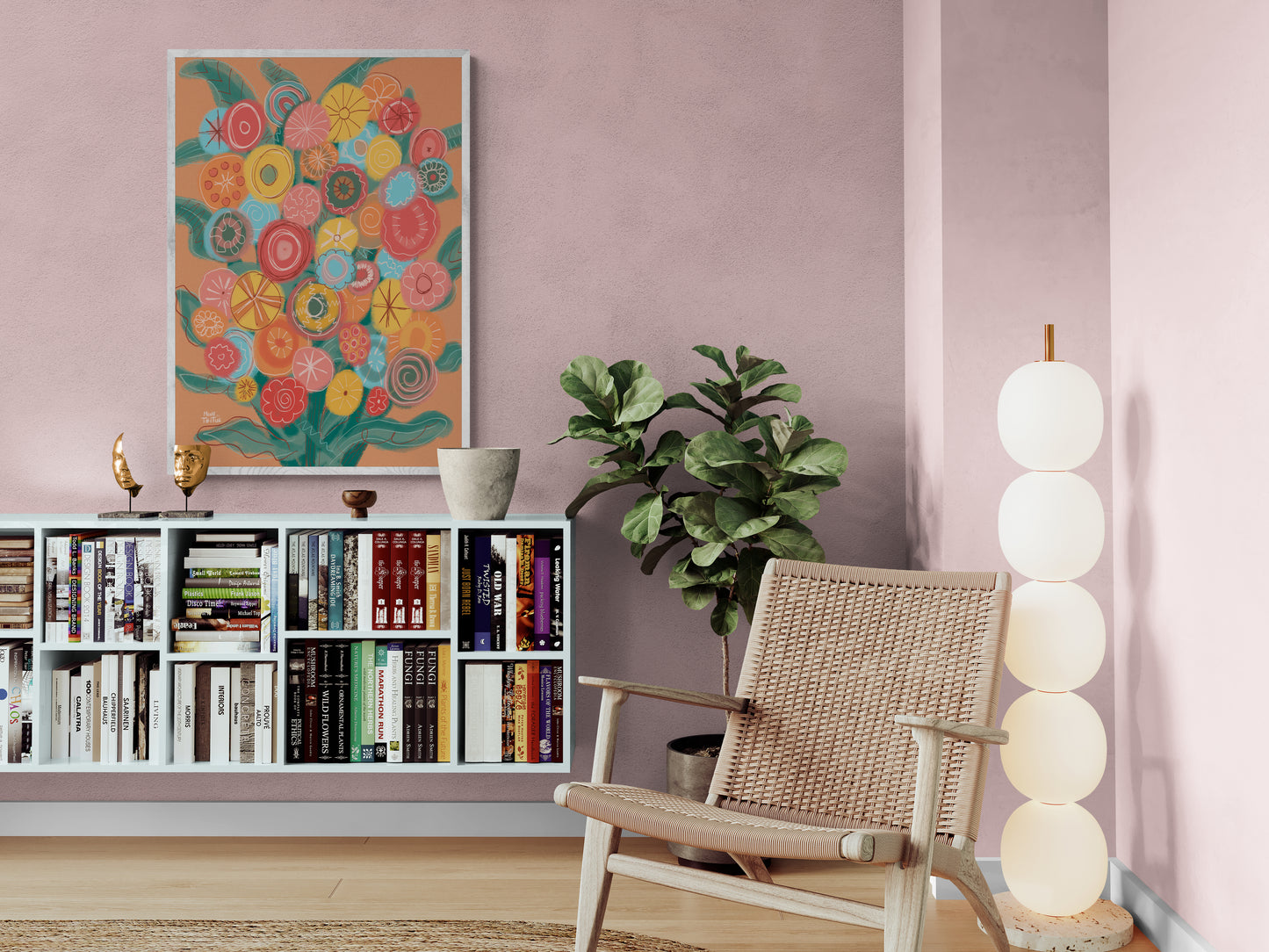 Poster 'Bos kleurrijke bloemen'