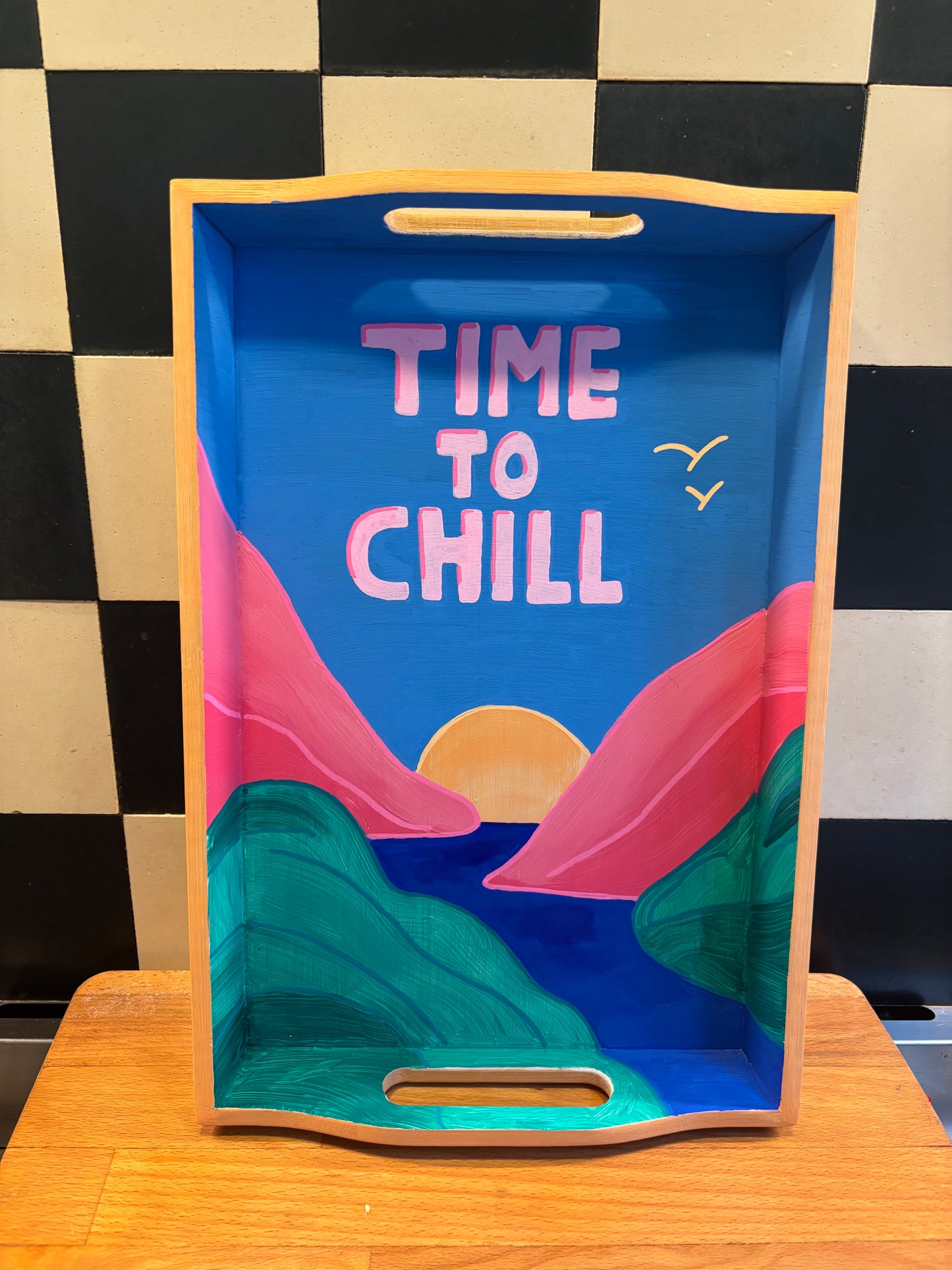 Bamboe design dienblad - Time to chill