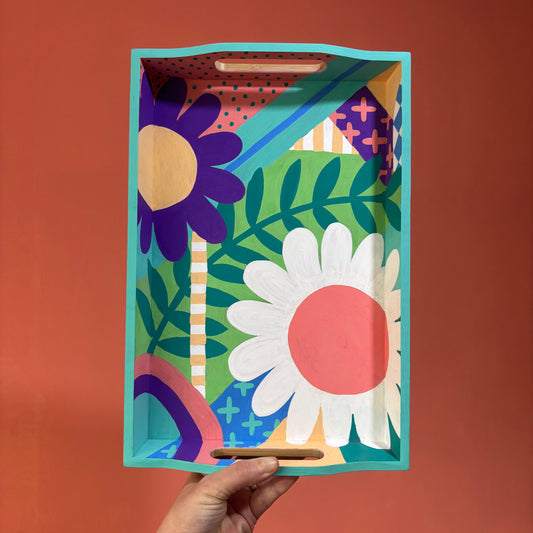 Bamboe design dienblad - Bloemen