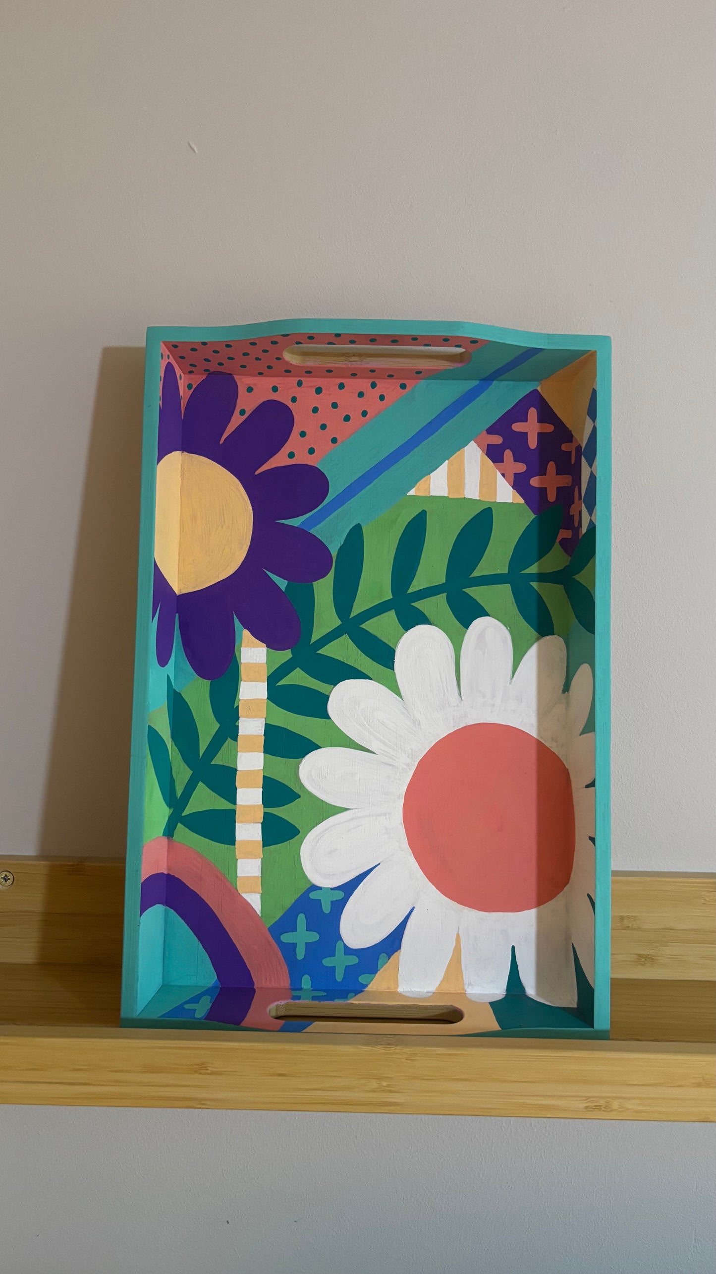 Bamboe design dienblad - Bloemen