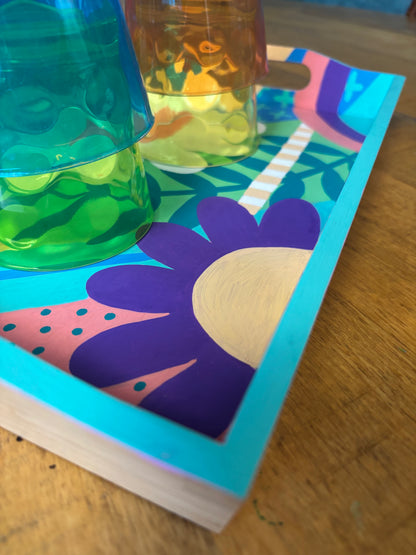 Bamboe design dienblad - Bloemen