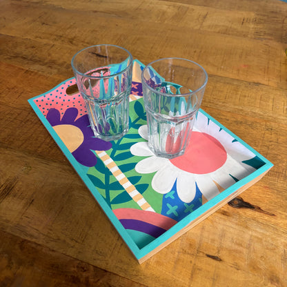 Bamboe design dienblad - Bloemen