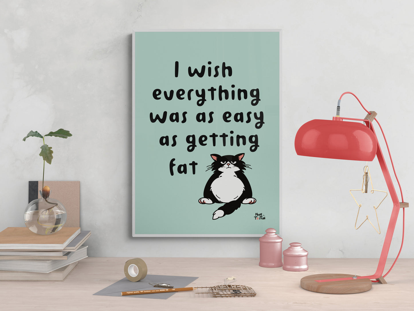 Poster 'Easy as getting fat' - groen
