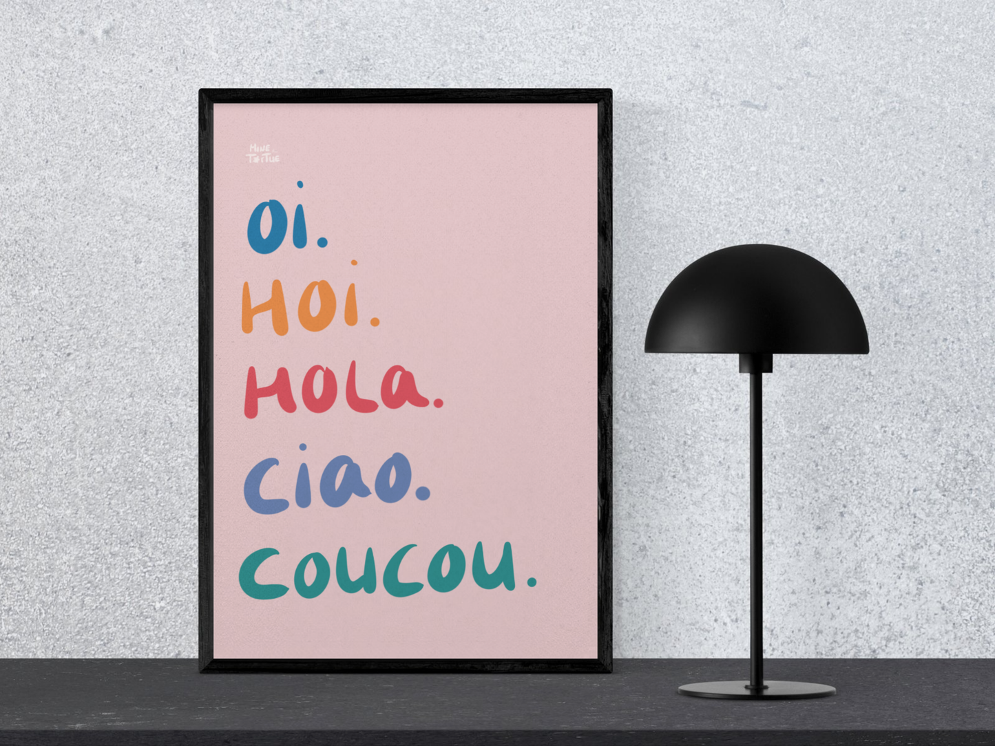 Poster 'Hallo, hoi, hola, ciao, bonjour'