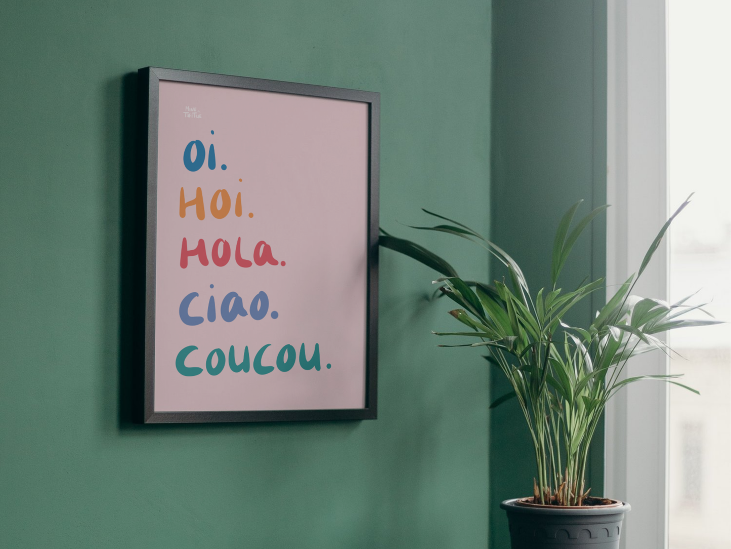 Poster 'Hallo, hoi, hola, ciao, bonjour'