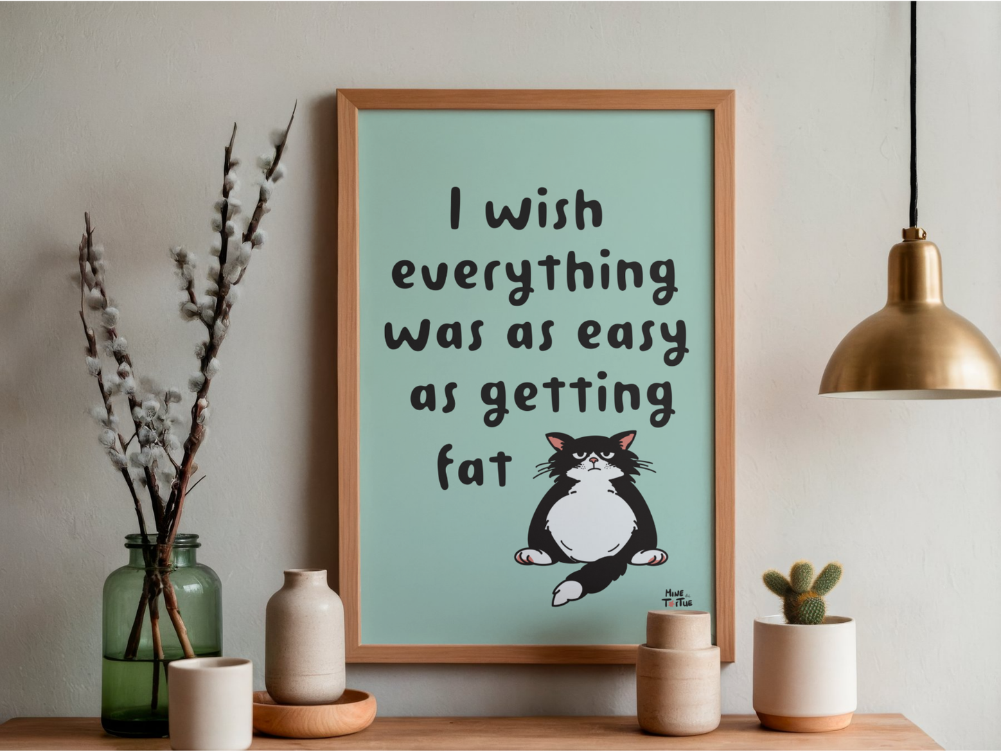 Poster 'Easy as getting fat' - groen
