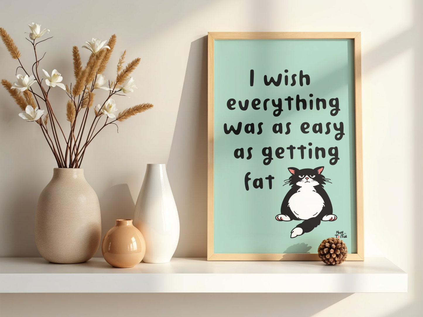 Poster 'Easy as getting fat' - groen