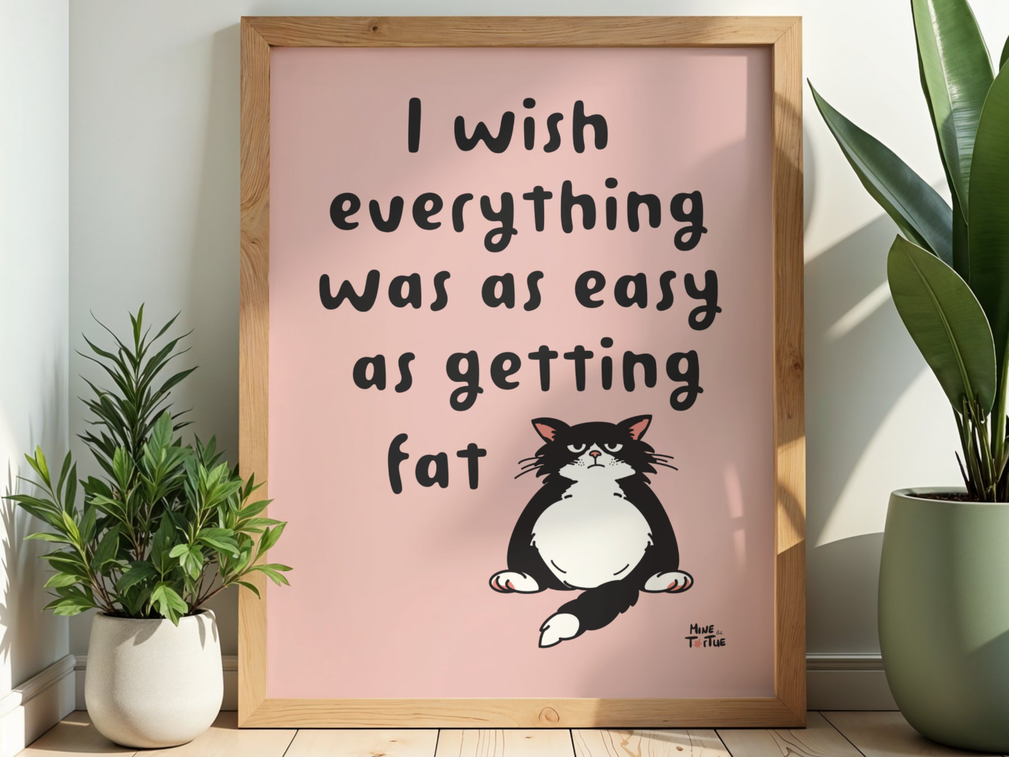 Poster ‘Easy a getting fat’ - roze