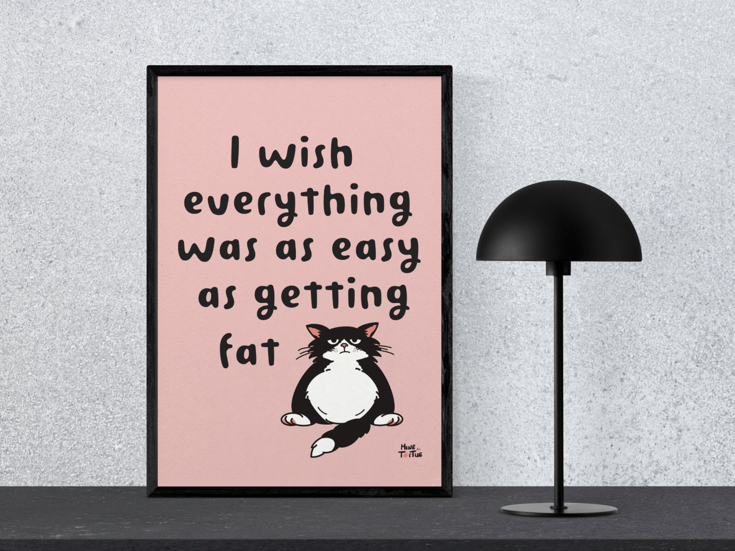 Poster ‘Easy a getting fat’ - roze