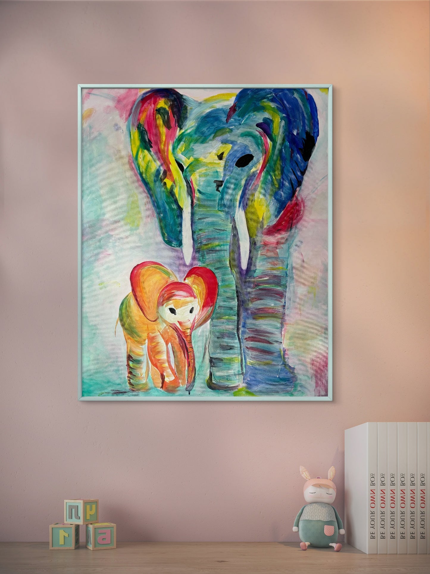 Canvas print ‘Elephant Love’