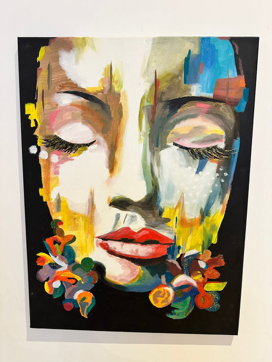 Original ‘Portrait of a Woman with Flowers'