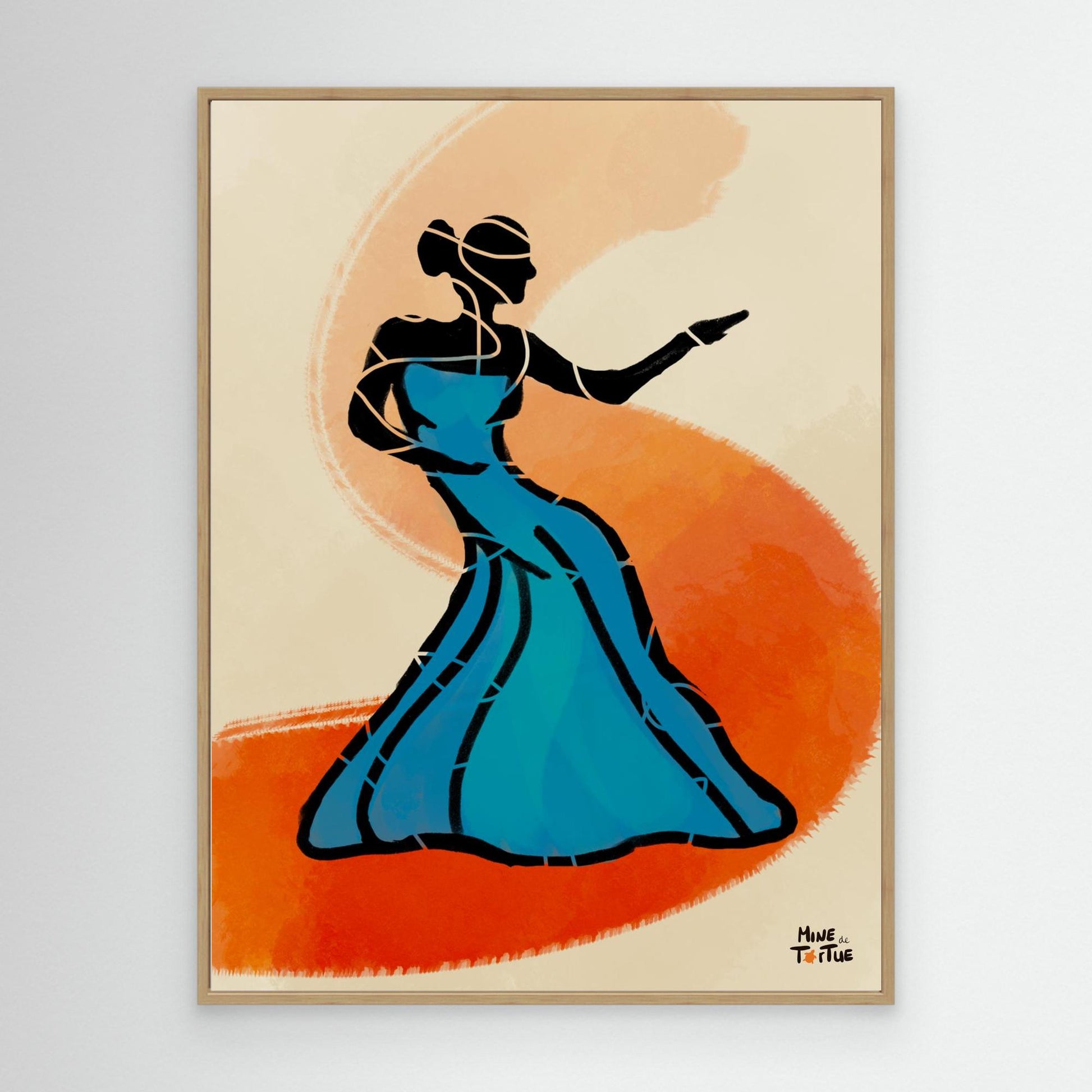 Canvas print ‘Blue dress dancing’