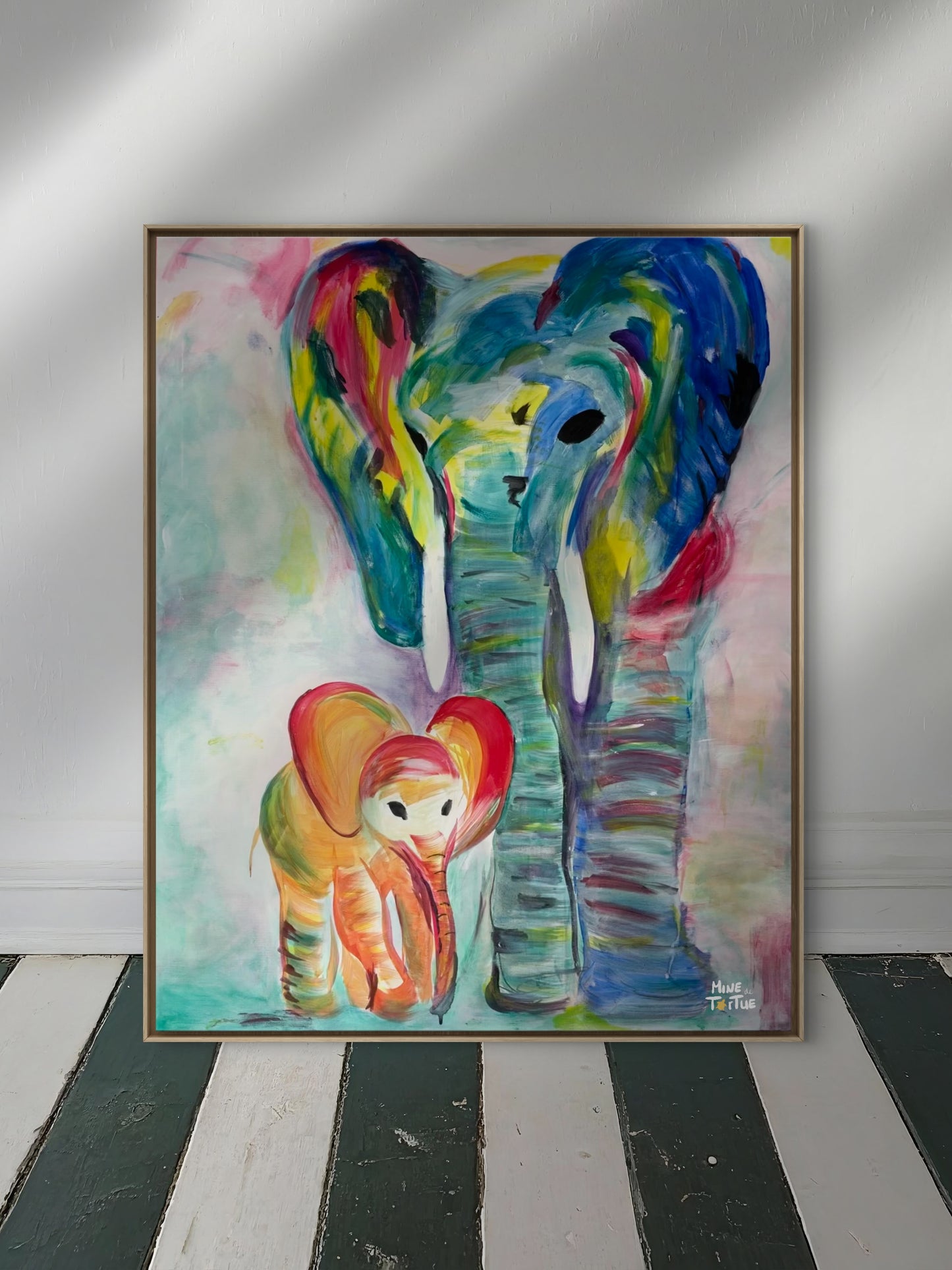 Canvasprint 'Olifantenliefde'