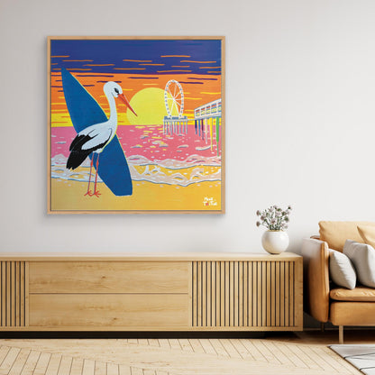 Canvas print ‘Surfing Stork Scheveningen’ 