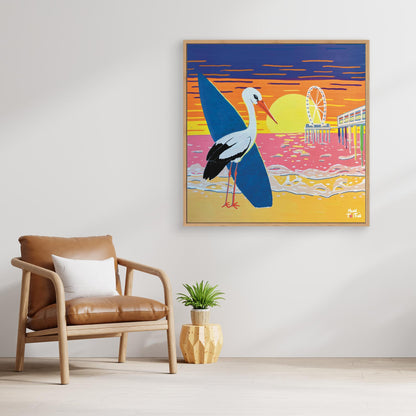 Canvas print ‘Surfing Stork Scheveningen’ 