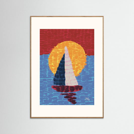 Poster ‘Boat at sunset’
