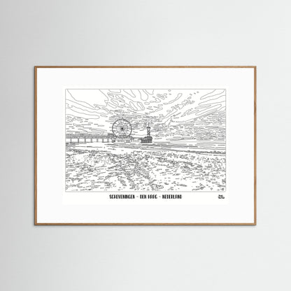 Poster Print ‘Scheveningen in Black & White’