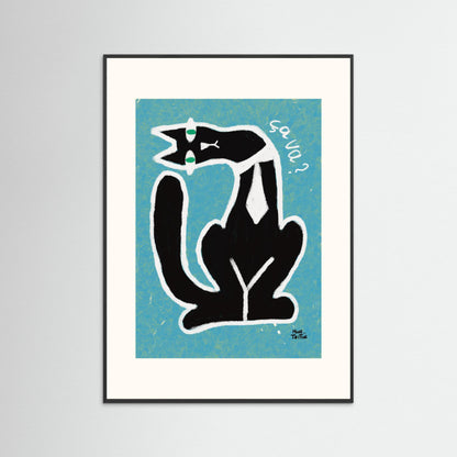 Poster print ‘Chatty Cat Ça Va?’