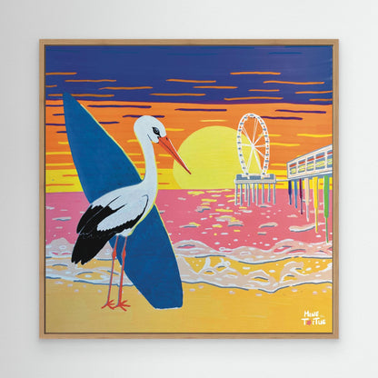 Canvas print ‘Surfing Stork Scheveningen’ 