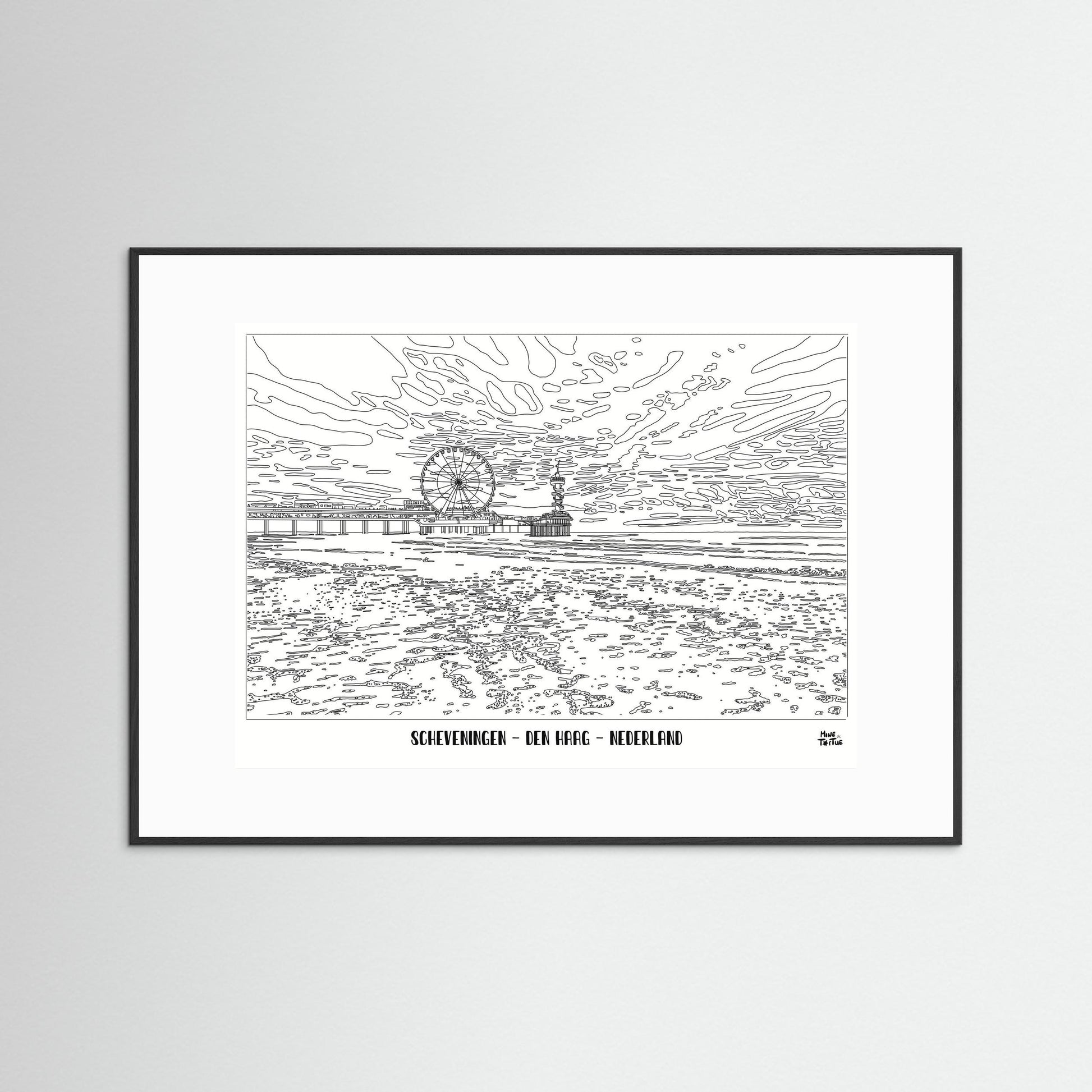 Poster Print ‘Scheveningen in Black & White’