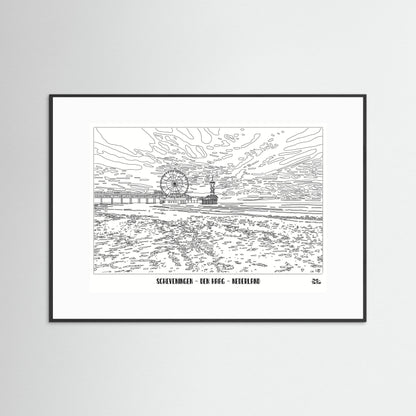 Poster Print ‘Scheveningen in Black & White’