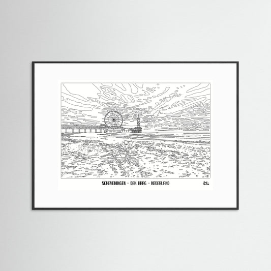 Poster Print ‘Scheveningen in Black & White’