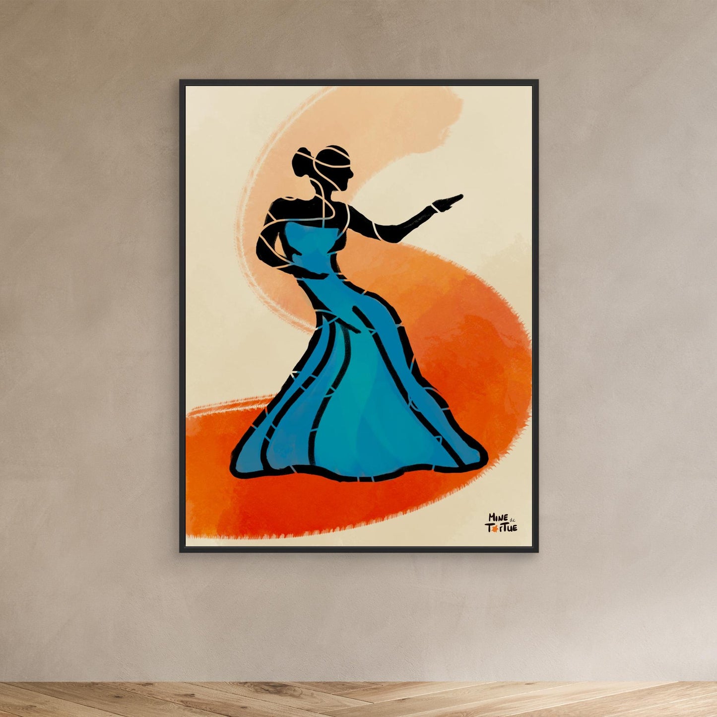 Canvas print ‘Blue dress dancing’