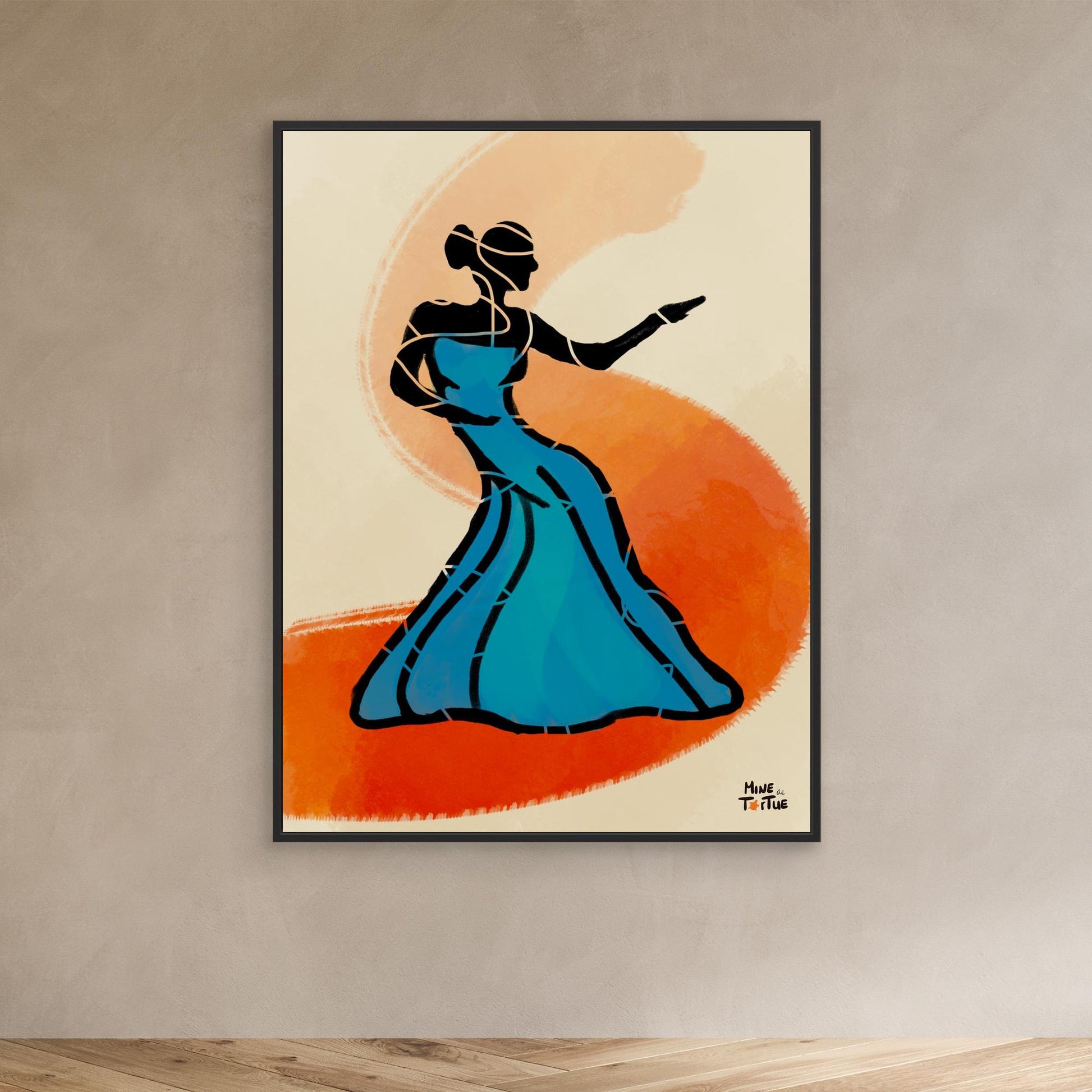 Canvas print ‘Blue dress dancing’
