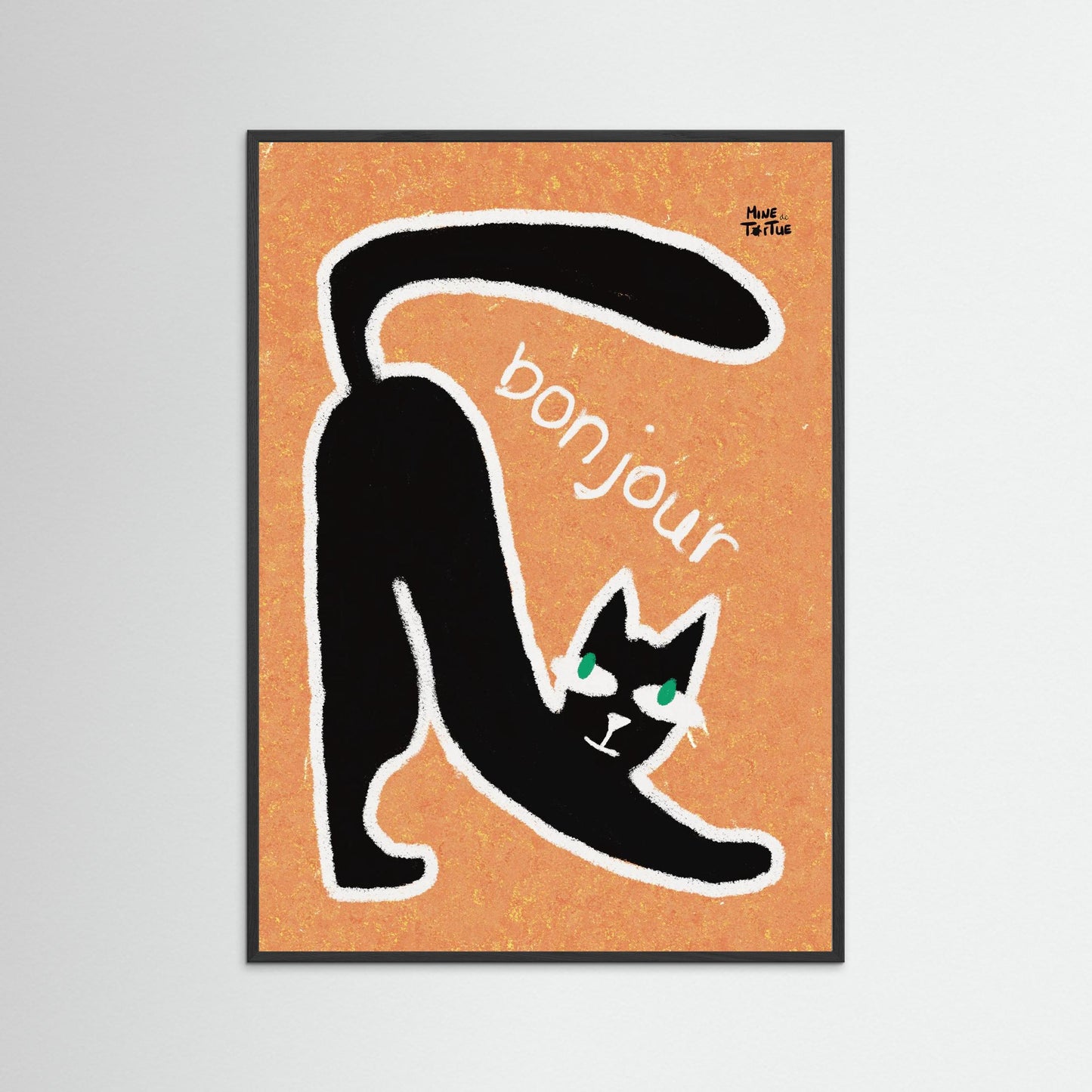 Poster print ‘Chatty Cat Bonjour’