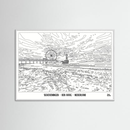 Poster Print ‘Scheveningen in Black & White’