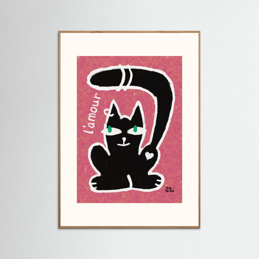 Poster print ‘Chatty Cat l’Amour’ 